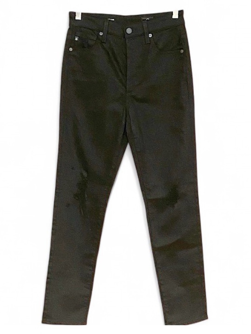 AG Adriano Goldschmied Alexis Slim 27R/US 4 High Rise Black Distressed Jeans NWT